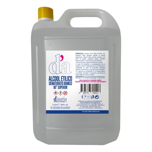 Alcol Etilico Denaturato Bianco Superior 90° – 5L